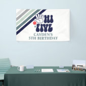 ハイファイブレトロストライプ誕生日 横断幕 (トレードショー)