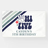 ハイファイブレトロストライプ誕生日 横断幕 (横)