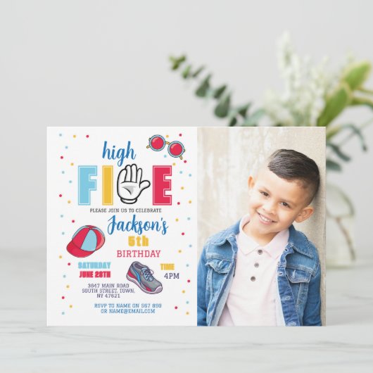 ハイファイブ誕生日サングラス5thフォトボーイズ 招待状 (スタンド正面)