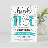 ハイファイブ誕生日ハイファイブ5歳の誕生日パーティー 招待状 (スタンド正面)