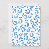 ハイファイブ誕生日招待状ブルー 招待状 (裏面)