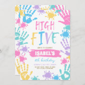 ハイファイブ誕生日 招待状 (正面/裏面)