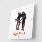 ハイファイブ！ スクエア壁時計 (傾斜)