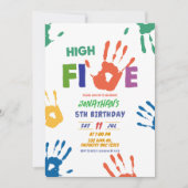 ハイファイブ ボーイ 誕生日 招待状 (正面)