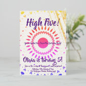 ハイファイブ!第5誕生日 箔招待状 (立ち正面)