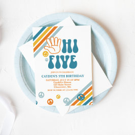 ハイファイヴレトロボーイファイブ誕生日招待状 招待状