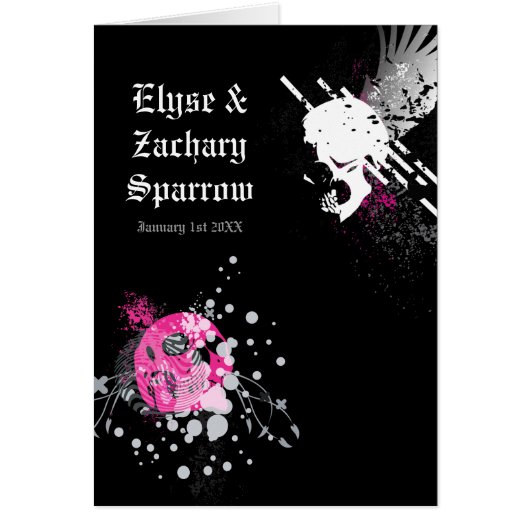 ハイファイ海賊版スカル結婚式招待状 (正面)