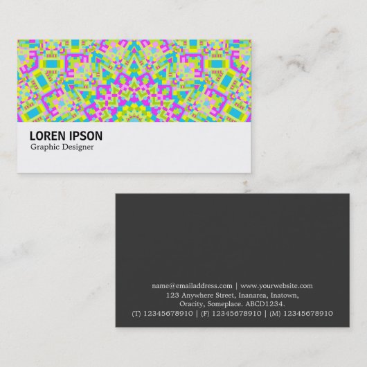 ハイファイ – 0121 -カラフル万華鏡のように千変万化するパターン 名刺 (正面/裏面)