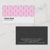 ハイファイ – 0236ピンクダマスク 名刺 (正面/裏面)