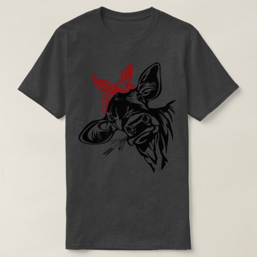 ハイファーおもしろいレッドバンダナニブリングライスキャトルファーム Tシャツ (デザイン正面)