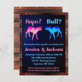 ハイファーまたはブルウェスタンのスタイルジェンダーがインビタットを明らかにする 招待状 (正面/裏面)