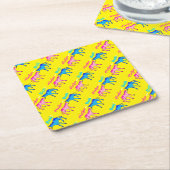 ハイファーまたはブルファームのスタイルジェンダーの表示 スクエアペーパーコースター (アングル)