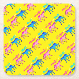 ハイファーまたはブルファームのスタイルジェンダーの表示 スクエアペーパーコースター