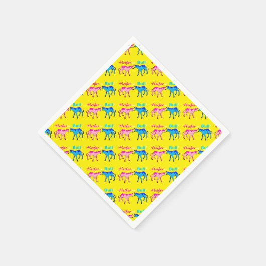 ハイファーまたはブルファームのスタイルジェンダーの表示 スタンダードカクテルナプキン (角)