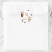 ハイファーまたは牛の性別がメッセージカードを明らかにする ラウンドシール (バッグ)