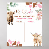 ハイファーまたは牛の性別が投票ボードを明らかにする ポスター (正面)