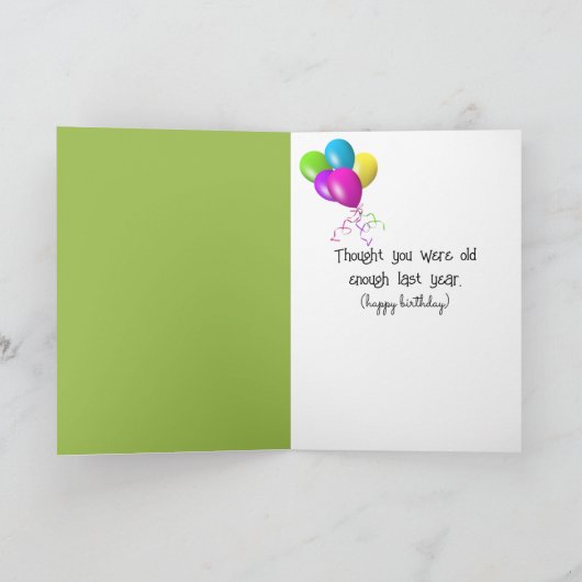 ハイファーカウズ誕生日ユーモア カード (内部)