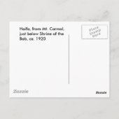 ハイファ – 1920年代カーメル山より ポストカード (裏面)