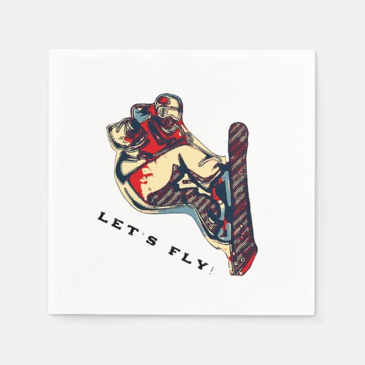 ハイフライヤー – スノーボーディングフール スタンダードカクテルナプキン (正面)