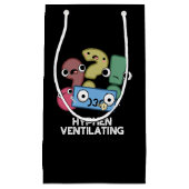 ハイフン通気おもしろい句読点Pun濃いBG スモールペーパーバッグ (正面)