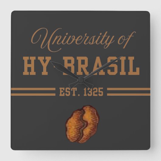 ハイブラジル大学 1325年創立 スクエア壁時計 (正面)