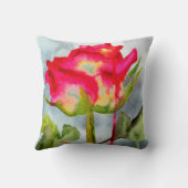 ハイブリッグランジド茶バラポップ・アートのアート水彩花 クッション (裏面)