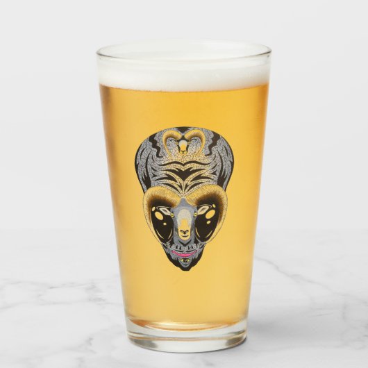 ハイブリッドエイリアンヤギ頭 タンブラーグラス (ドリンク正面)