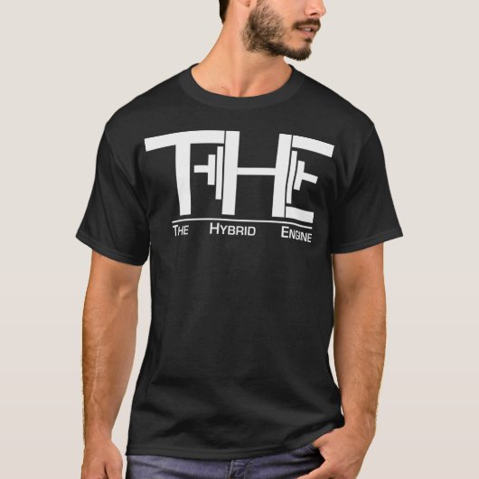 ハイブリッドエンジンホワイトレタリング Tシャツ (正面)