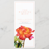 ハイブリッドティーバラオレンジ結婚色の水色のメニュー メニュー (裏面)