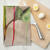 ハイブリッドティーバラ水モダン彩花芸術 キッチンタオル (四つ折り)