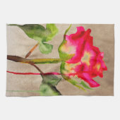 ハイブリッドティーバラ水モダン彩花芸術 キッチンタオル (横)