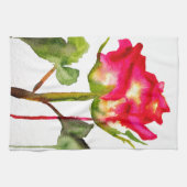 ハイブリッドティーバラ水モダン彩花芸術 キッチンタオル (横)