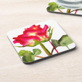 ハイブリッドティーバラ水モダン彩花芸術 コースター (左側)