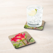 ハイブリッドティーバラ水モダン彩花芸術 コースター (右側)