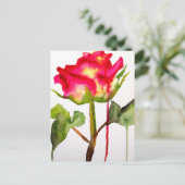 ハイブリッドティーバラ水モダン彩花芸術 ポストカード (スタンド正面)