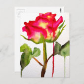 ハイブリッドティーバラ水モダン彩花芸術 ポストカード (正面/裏面)