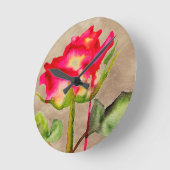 ハイブリッドティーバラ水モダン彩花芸術 ラウンド壁時計 (傾斜)