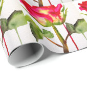 ハイブリッドティーバラ水モダン彩花芸術 ラッピングペーパー (ロールコーナー)