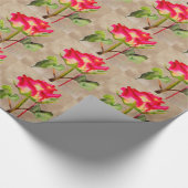ハイブリッドティーバラ水モダン彩花芸術 ラッピングペーパー (角)