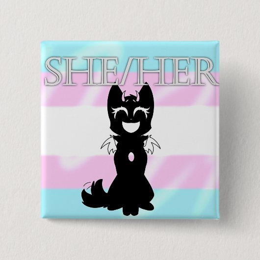 ハイブリッドトランスピン(She/Her) 缶バッジ (正面)
