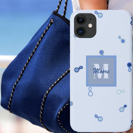 ハイブリッドペイズリーの青色に緩く分散グラデーション iPhone 11 ケース