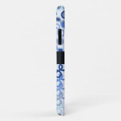 ハイブリッドペイズリーブルーのループ線グラデーション Case-Mate iPhoneケース (裏面/右)