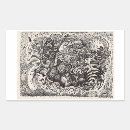 ハイブリッド獣シール 長方形シール (正面)