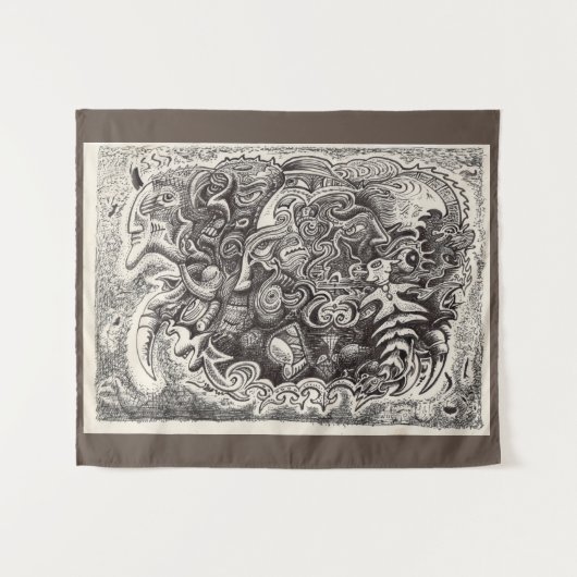 ハイブリッド獣（フルイメージ） タペストリー (正面(横))