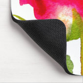 ハイブリッド ティー ローズの水彩現代花アート マウスパッド (コーナー)