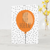 ハイプハイプホーエラオレンジバルーンオランダ誕生日カード カード (黄色い花)