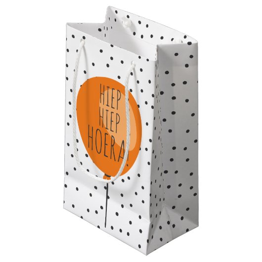 ハイプハイプホーエラオレンジバルーンオランダ誕生日 スモールペーパーバッグ (正面アングル)