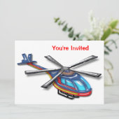 ハイヘ飛んでいるリコプタパーティー招待状 招待状 (スタンド正面)