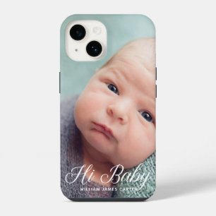 ハイベイビー 写真 シック ホワイト スクリプト カスタム 新生児 iPhone 14ケース