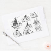 ハイホイーラー自転車ペニー農園 長方形シール (封筒)